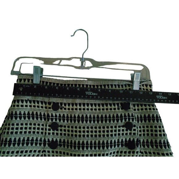 H&M Novelty Print Black White Geo Print Button Detail Mini Skirt Women Sz 6 - Picture 4 of 5